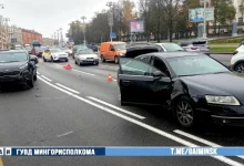 На проспекте Независимости столкнулись автомобили «Audi» и «Kia»